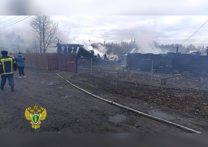Огонь перекинулся из-за ветра: четыре дома сгорело во время пожара в Костромской области
