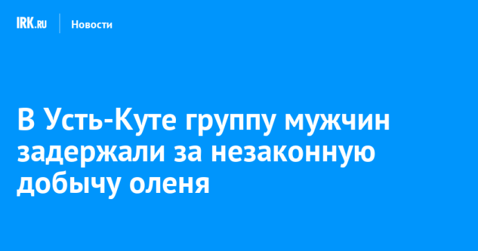 В Усть-Куте группу мужчин задержали за незаконную добычу оленя
