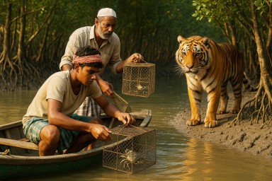 Тигр вытащил ловца крабов из лодки и растерзал на глазах у его приятелей