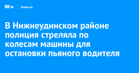 В Нижнеудинском районе полиция стреляла по колесам машины для остановки пьяного водителя