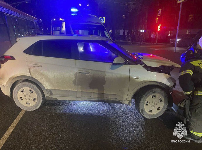 Вчера в Тульской области сгорел автобус и автомобиль