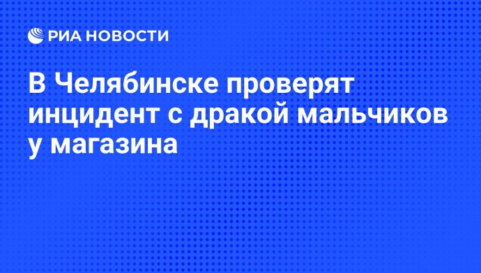 В Челябинске проверят инцидент с дракой мальчиков у магазина