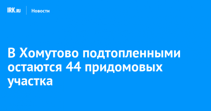 В Хомутово подтопленными остаются 44 придомовых участка