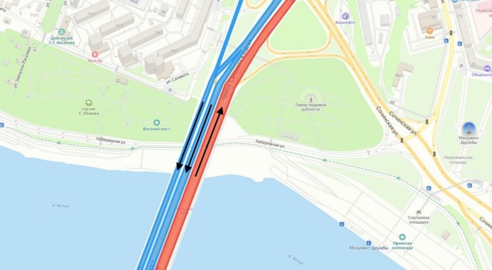 В Уфе закроют выезд из города на старом мосту через Белую В Уфе закроют выезд из города на старом мосту через Белую