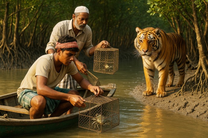 Тигр вытащил ловца крабов из лодки и растерзал на глазах у его приятелей Тигр вытащил ловца крабов из лодки и растерзал на глазах у его приятелей