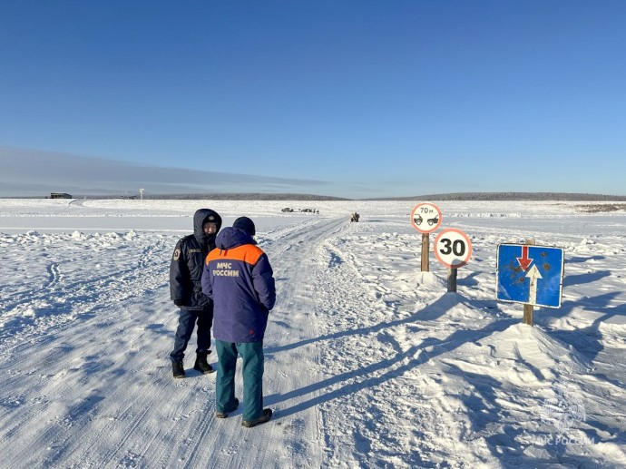 Ледовую переправу открыли в Оленекском районе Якутии