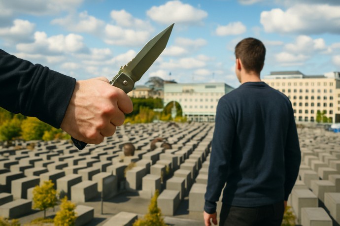 Германия — Тень ножа на стелах памяти