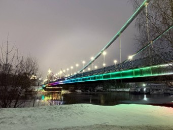 «Россети Центр» смонтировали архитектурно-художественную подсветку Даманского моста в Ярославле