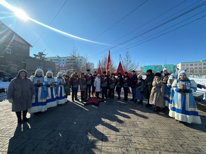 Эстафету «Знамя Победы» принял Усть-Янский район Якутии