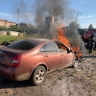В Улан-Удэ после ДТП горела иномарка