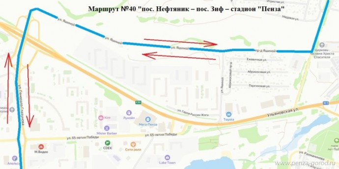 В Пензе поменяют схему движения маршруток №40
