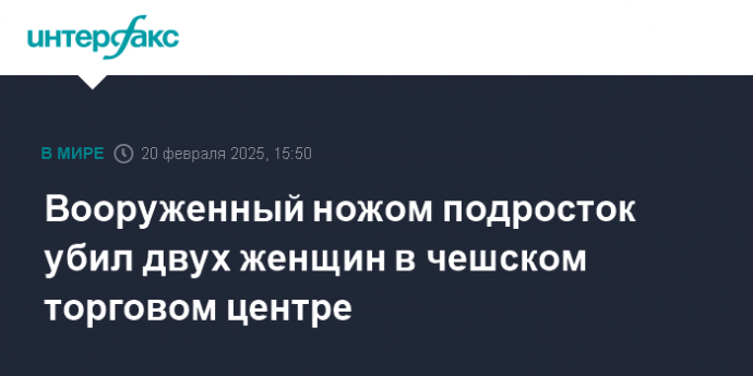 Вооруженный ножом подросток убил двух женщин в чешском торговом центре