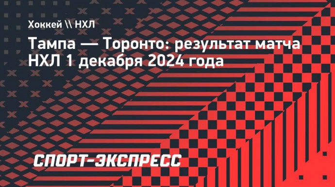 «Торонто» в гостях обыграл «Тампу», Василевский сделал 24 сэйва