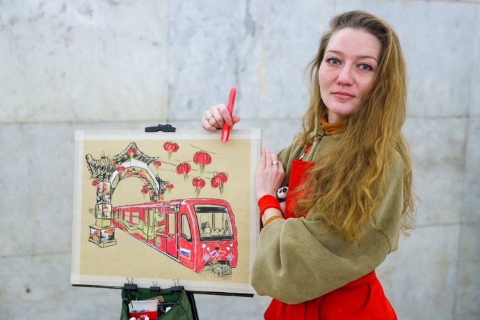 Участники проекта «Искусство в метро» создавали картины на станции «Китай-город»