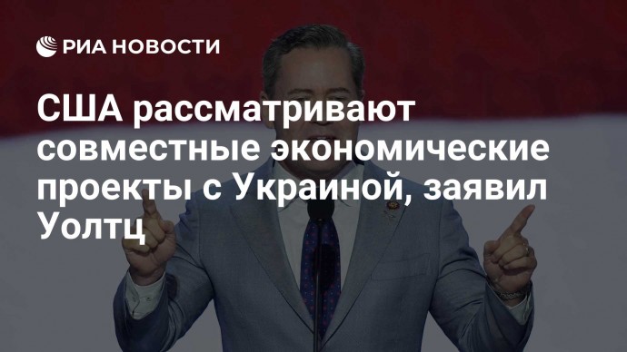 США рассматривают совместные экономические проекты с Украиной, заявил Уолтц