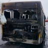 На улице сгорел маршрутный автобус