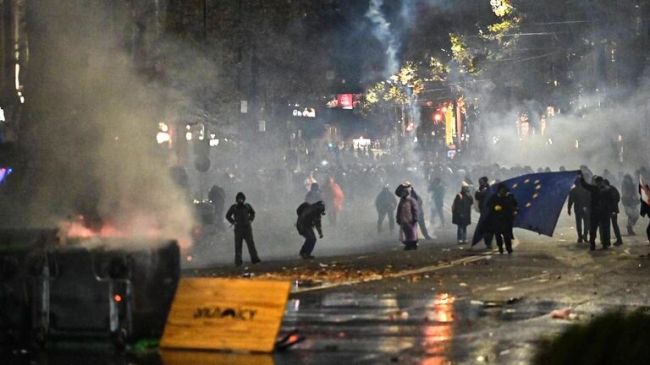 Полиция разогнала протетсный митинг в Тбилиси
