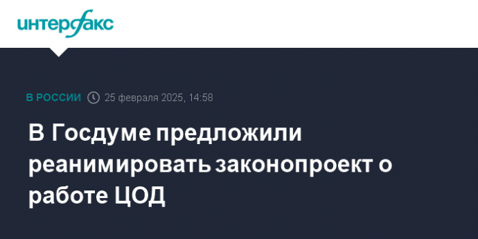 В Госдуме предложили реанимировать законопроект о работе ЦОД