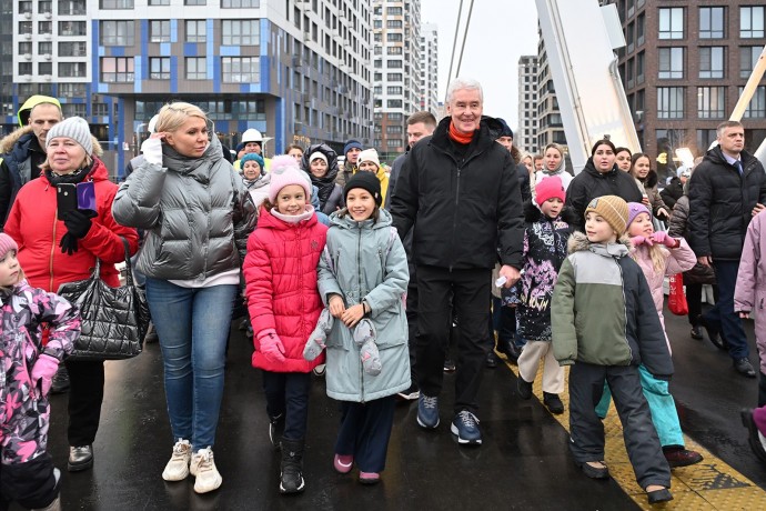 Открытие велопешеходного моста через русло Москвы-реки в районе Нагатинский Затон
