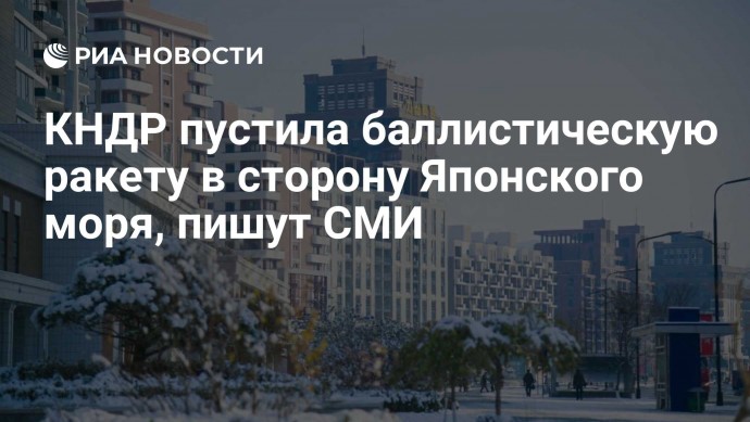 КНДР пустила баллистическую ракету в сторону Японского моря, пишут СМИ